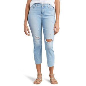 NWT LEVIS Curvy Straight Cropped Lightly Buzzed Destructed Jeans